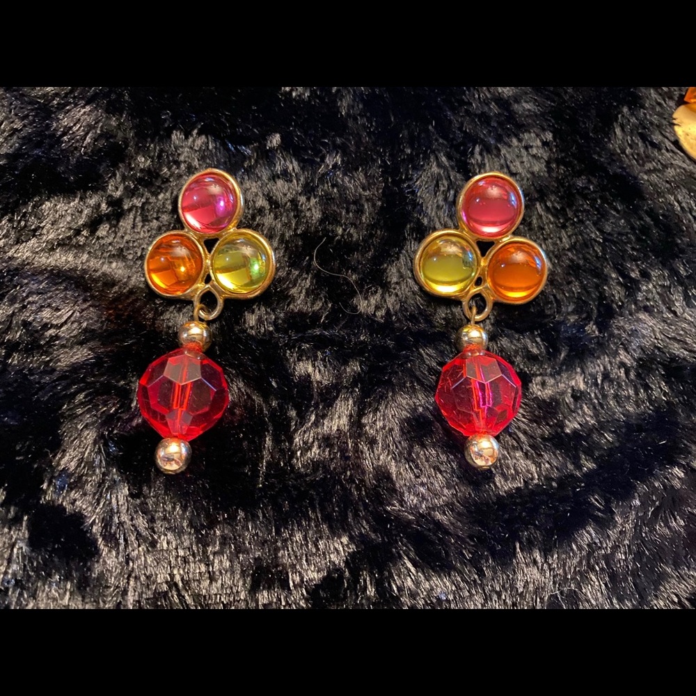 Colorful costume earrings